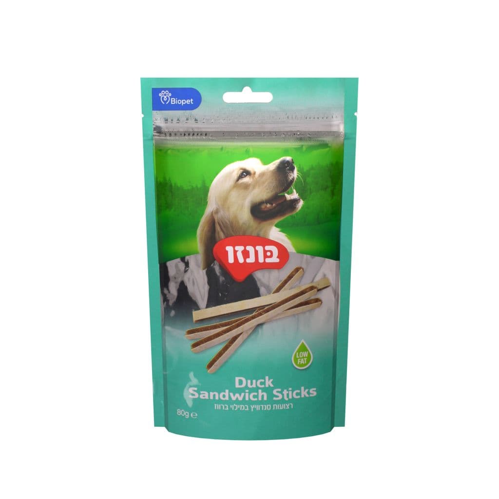 רצועות בונזו סנדוויץ במילוי ברווז 80 גרם