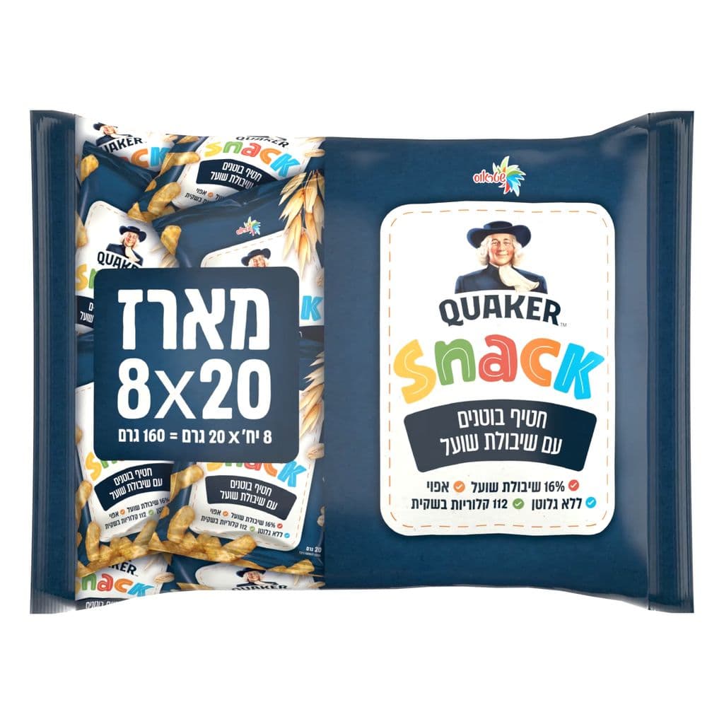 מארז חטיף בוטנים וקוואקר- שיבולת שועל 8*20 ג'