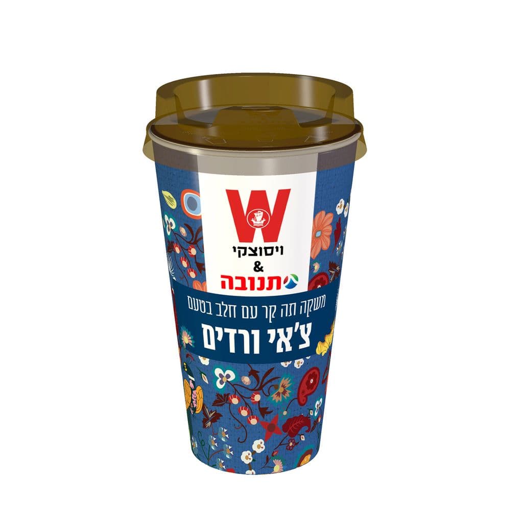 משקה תה קר עם חלב בטעם צאי ורדים