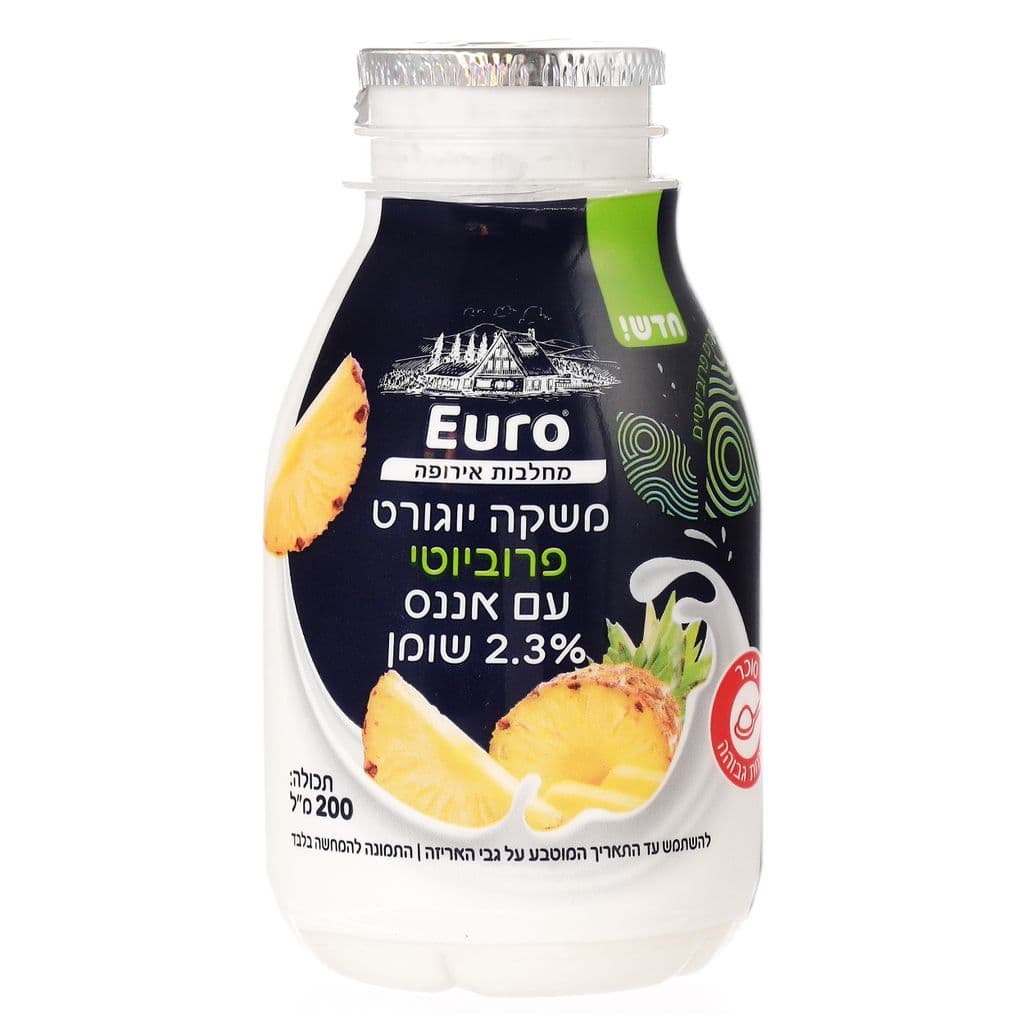 משקה יוגורט פרוביוטי עם אננס 200 מ"ל 2.3% שומן