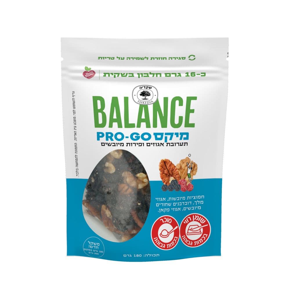 תערובת אגוזים ופירות מיובשים 180 גר PRO