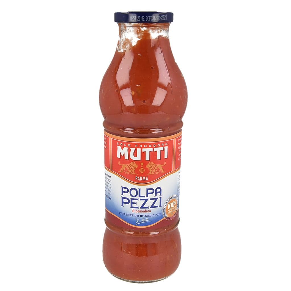MUTTI, עגבניות חתוכות מקולפות במיץ, 690 גרם