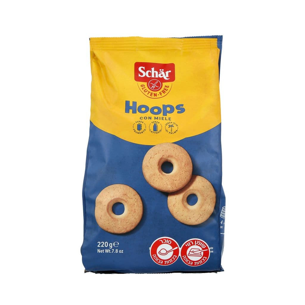 עוגיות עם דבש ללא גלוטן HOOPS ללא שמן דקל - ללא לקטוז - ללא חלב ללא חומרים משמרים