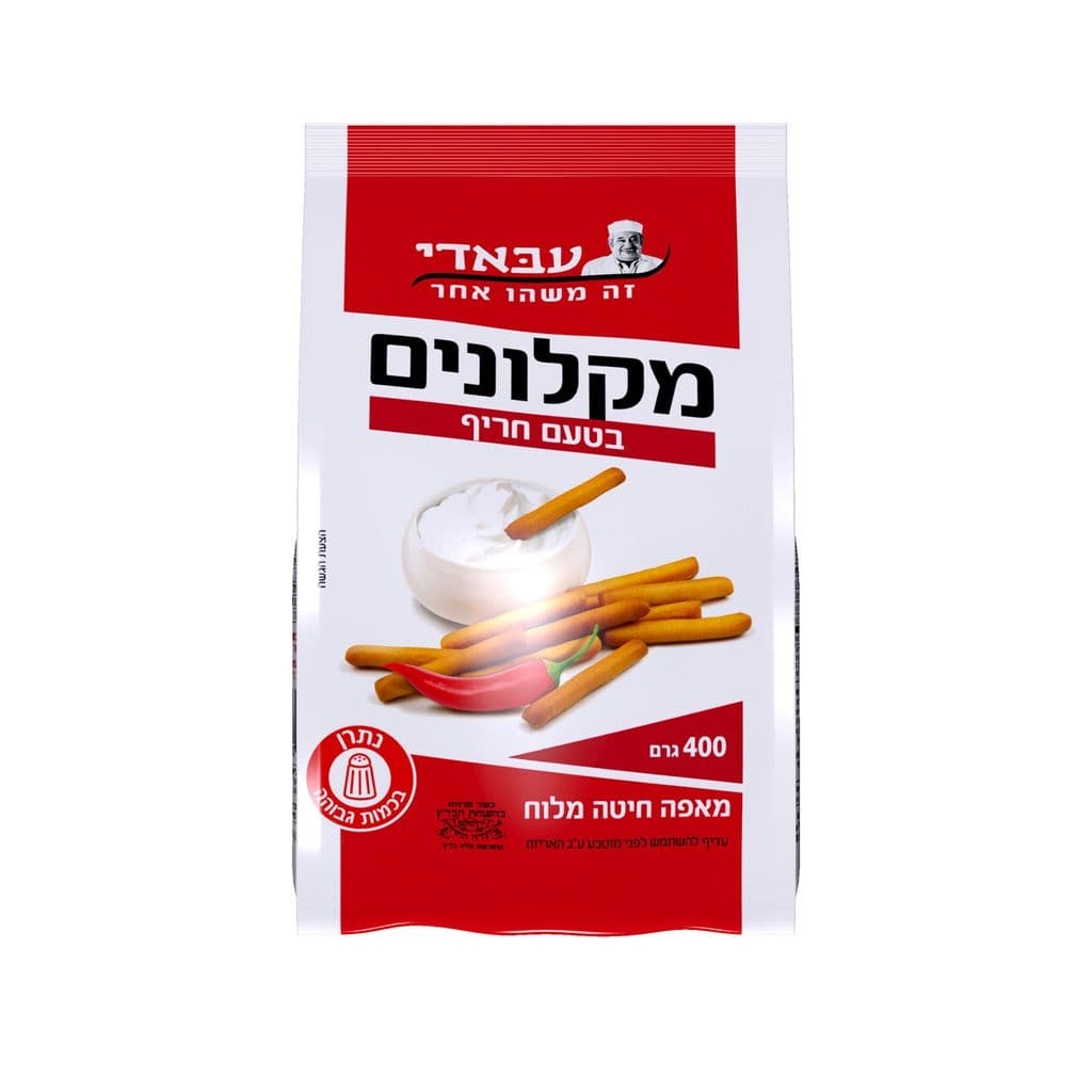 מקלונים מאפה חיטה בטעם חריף 400 גרם